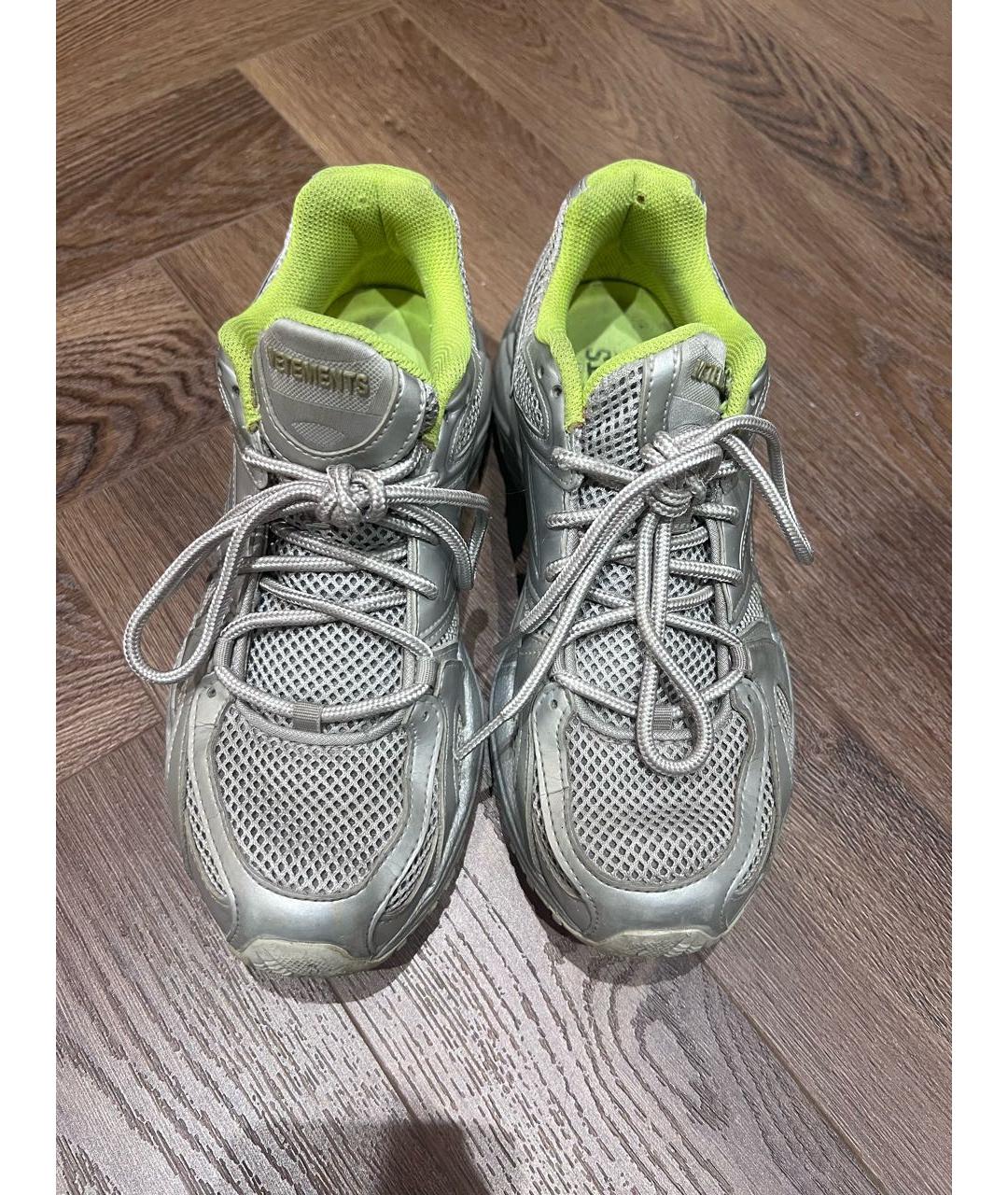 VETEMENTS Антрацитовые кожаные кроссовки, фото 3