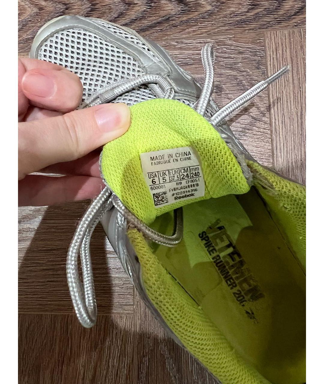 VETEMENTS Антрацитовые кожаные кроссовки, фото 7