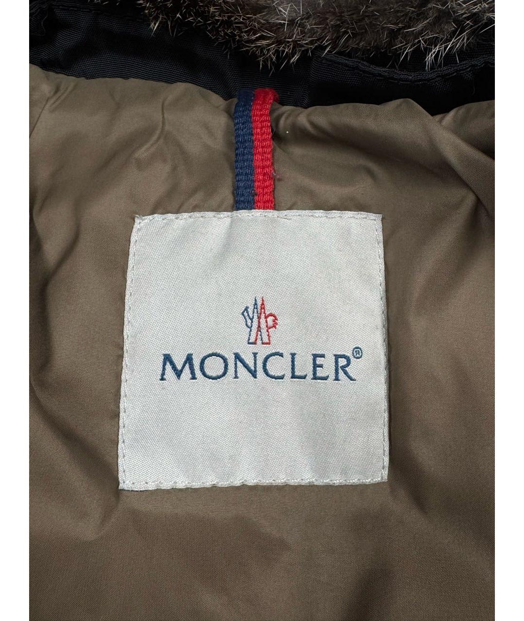 MONCLER Черный полиэстеровый пуховик, фото 5