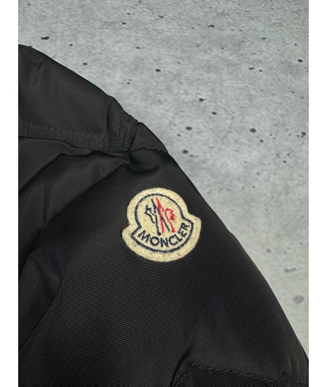 MONCLER Черный полиэстеровый пуховик, фото 4
