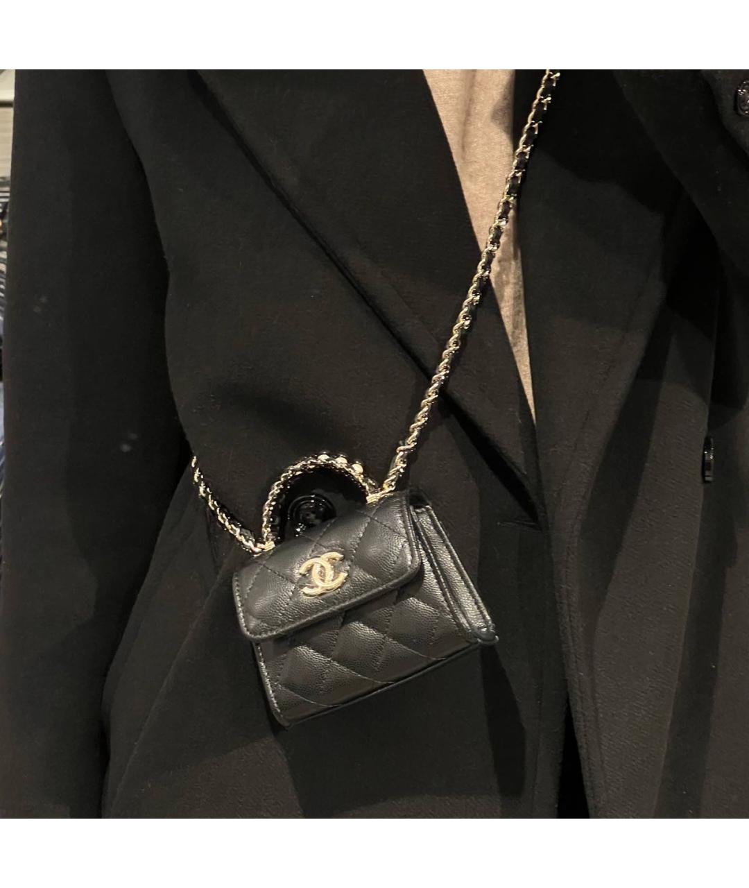 CHANEL Черная кожаная сумка через плечо, фото 4