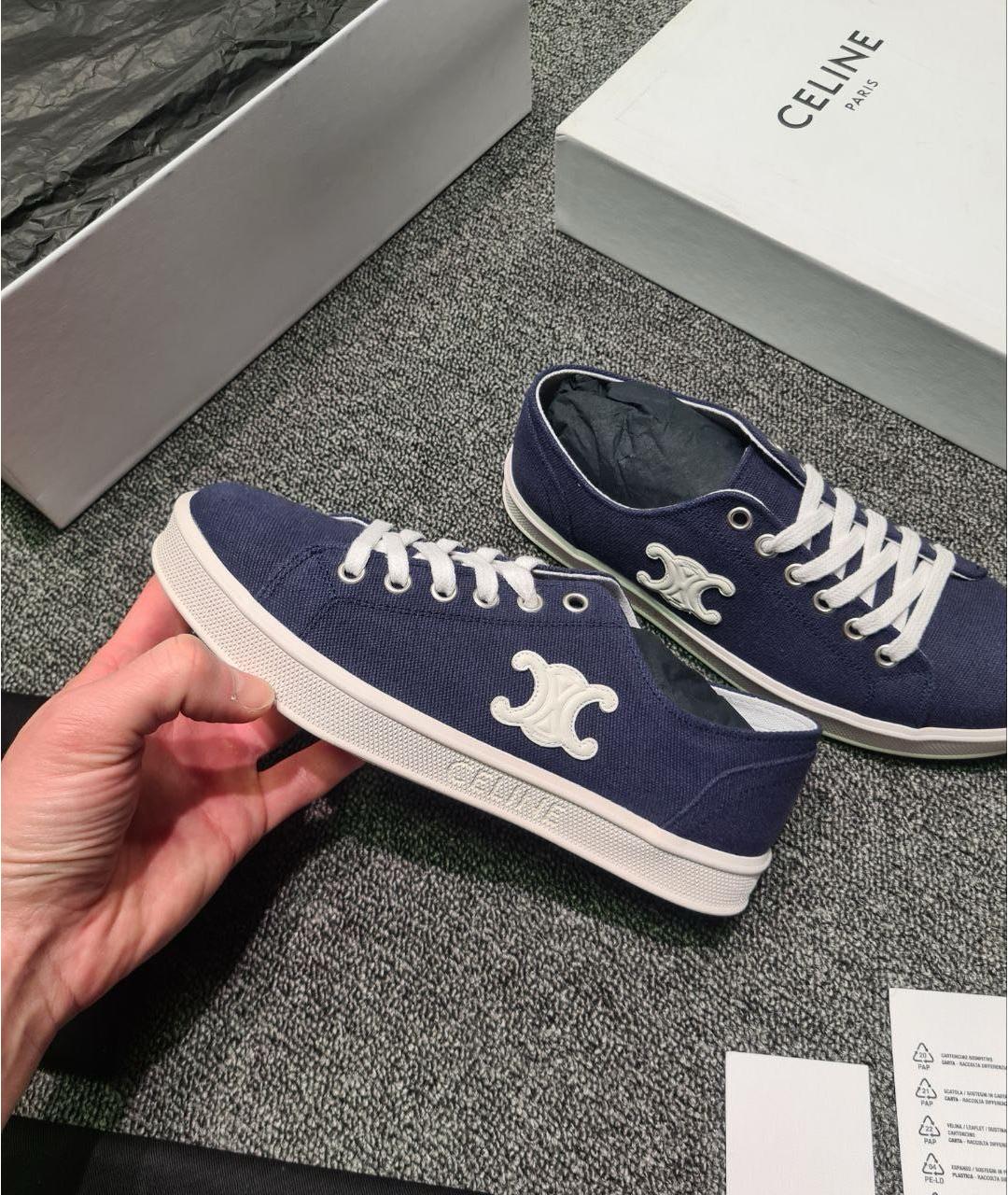 CELINE Синие текстильные кеды, фото 4