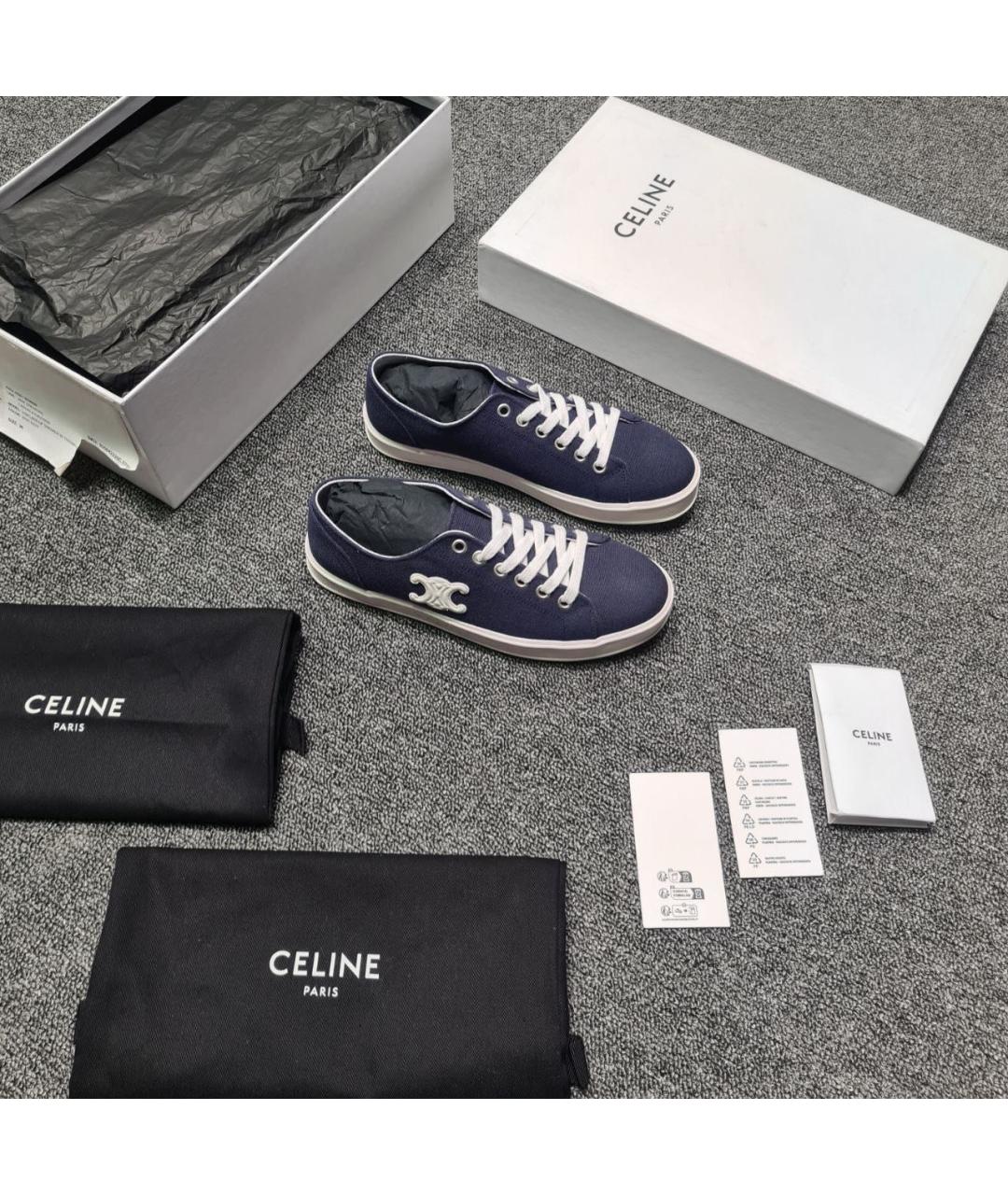CELINE Синие текстильные кеды, фото 2