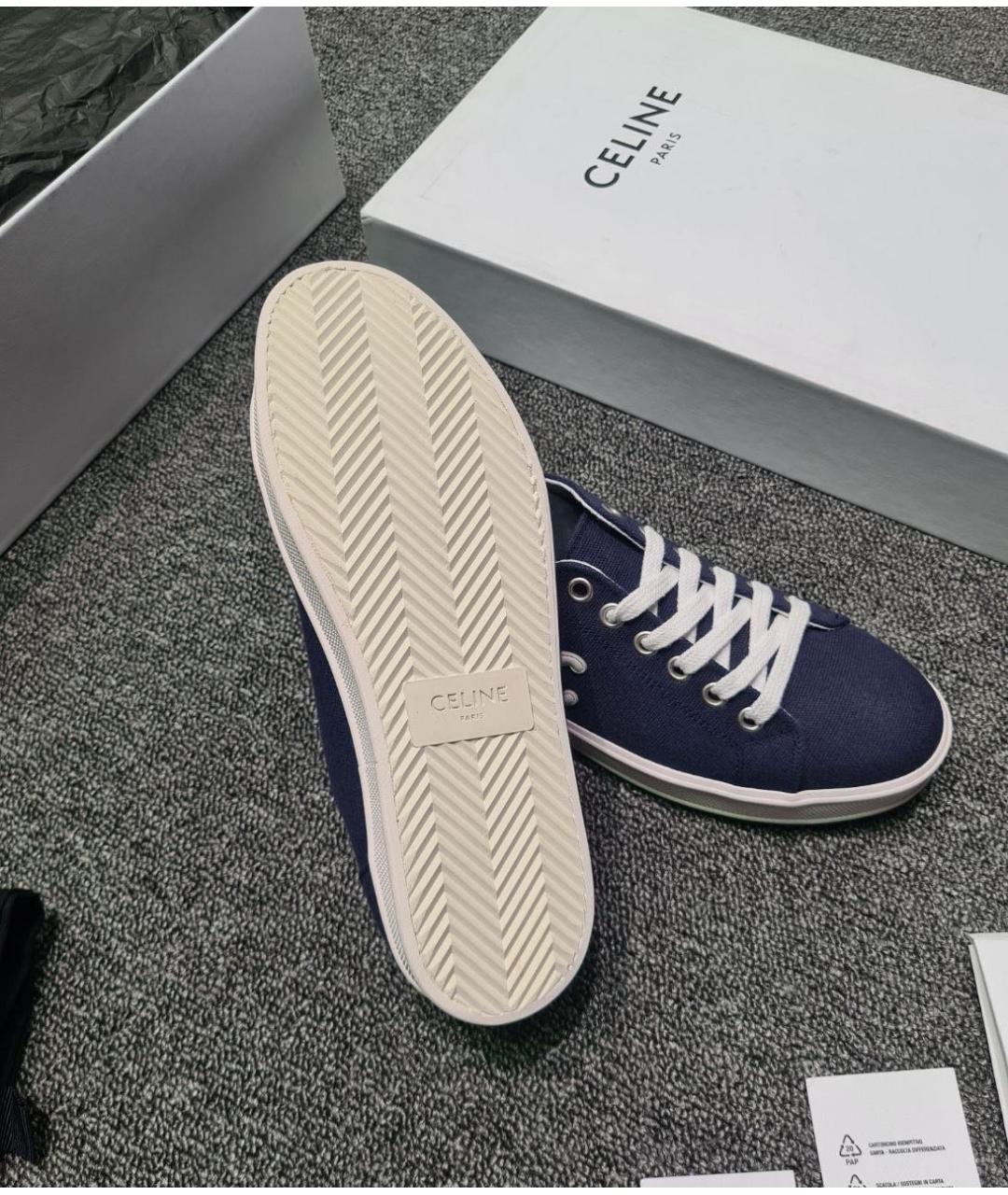 CELINE Синие текстильные кеды, фото 5