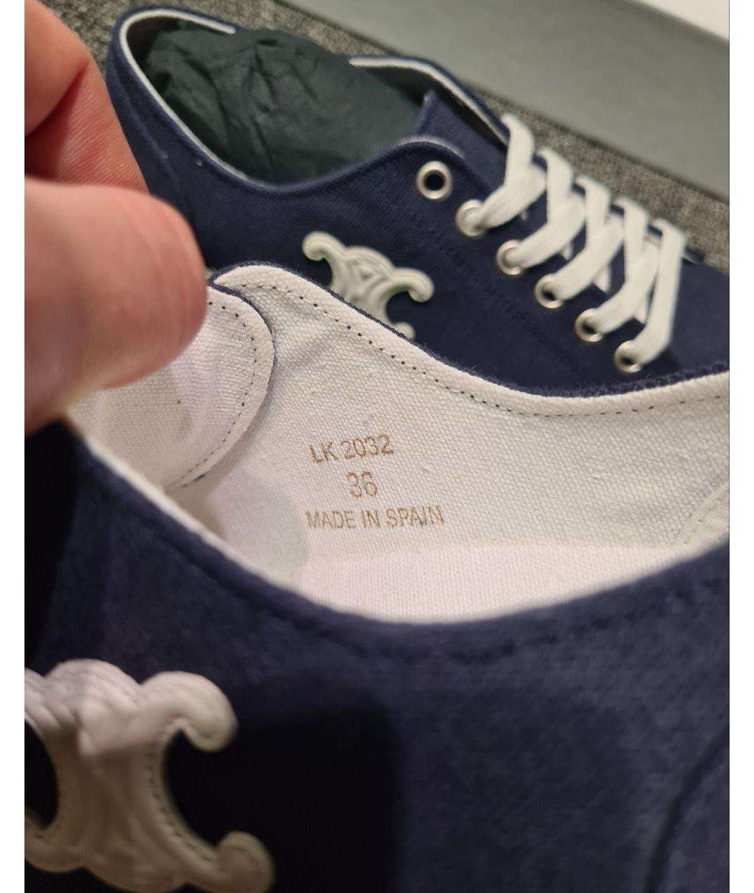 CELINE Синие текстильные кеды, фото 7