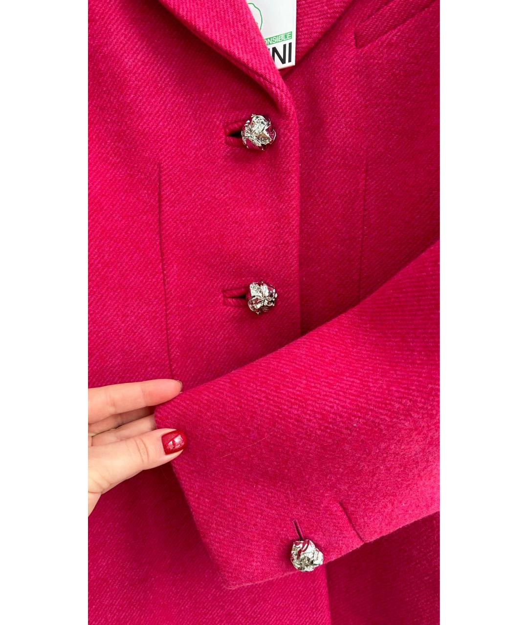 GANNI Фуксия шерстяной жакет/пиджак, фото 3