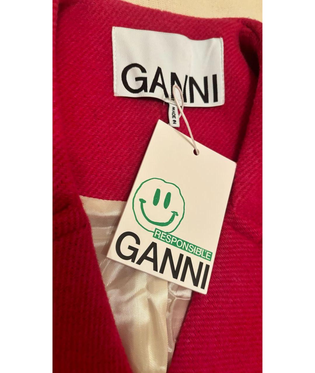 GANNI Фуксия шерстяной жакет/пиджак, фото 5