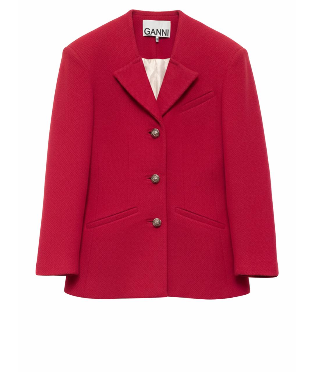GANNI Фуксия шерстяной жакет/пиджак, фото 1