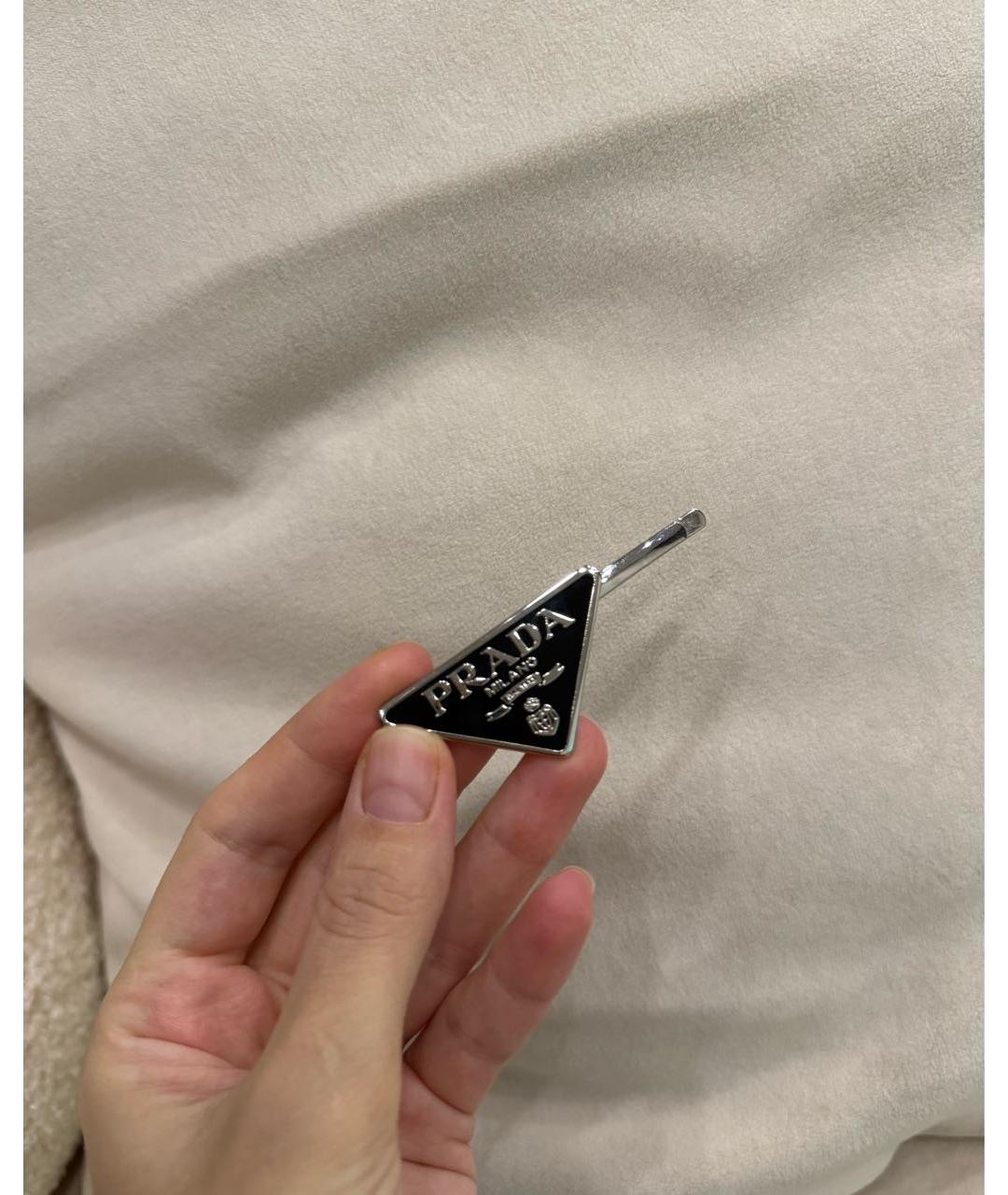 PRADA Черная заколка, фото 4