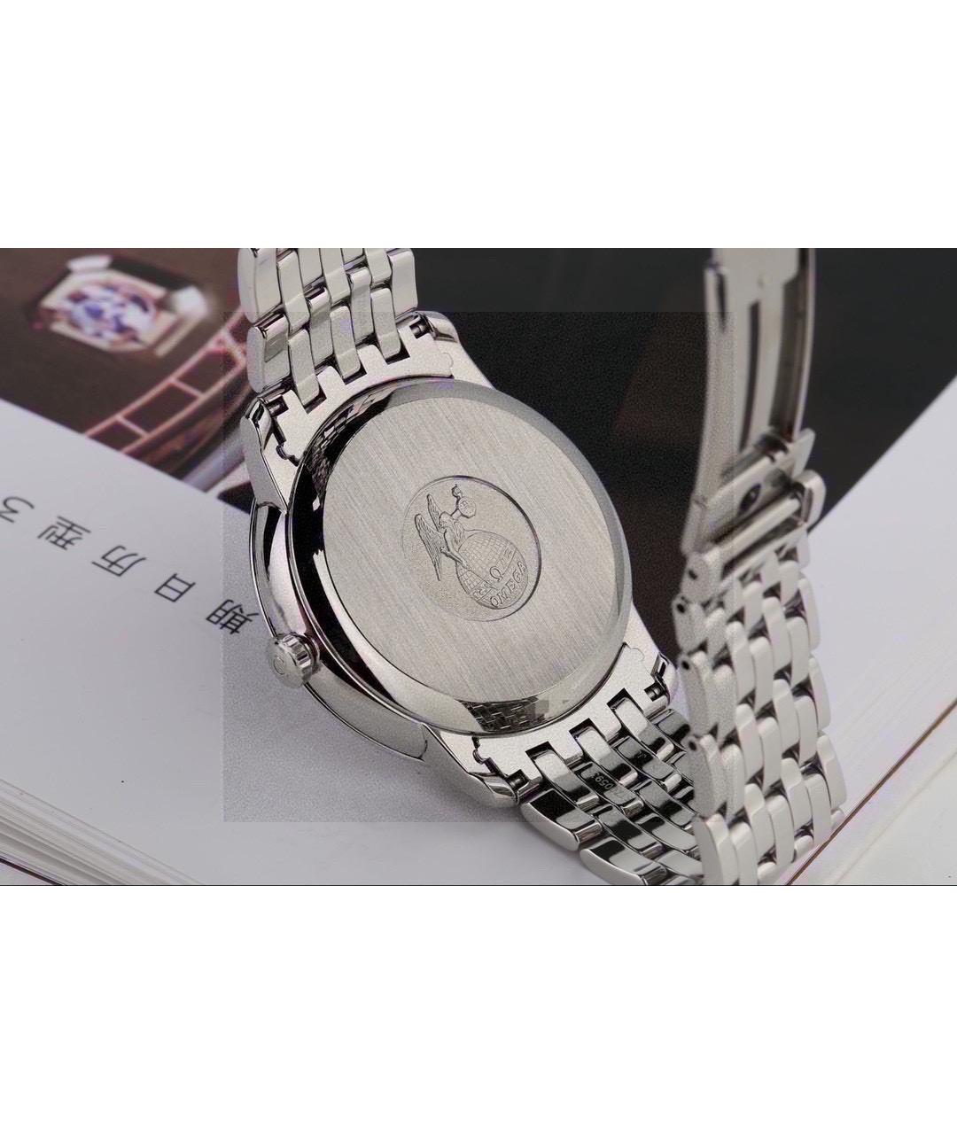 OMEGA Белые стальные часы, фото 6