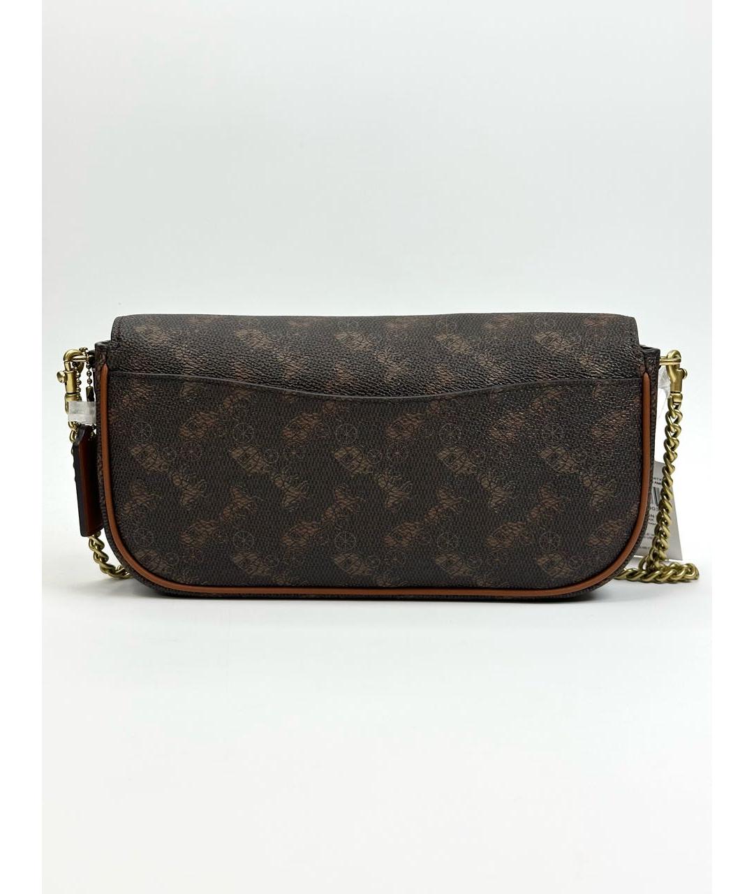 COACH Коричневая кожаная сумка через плечо, фото 3