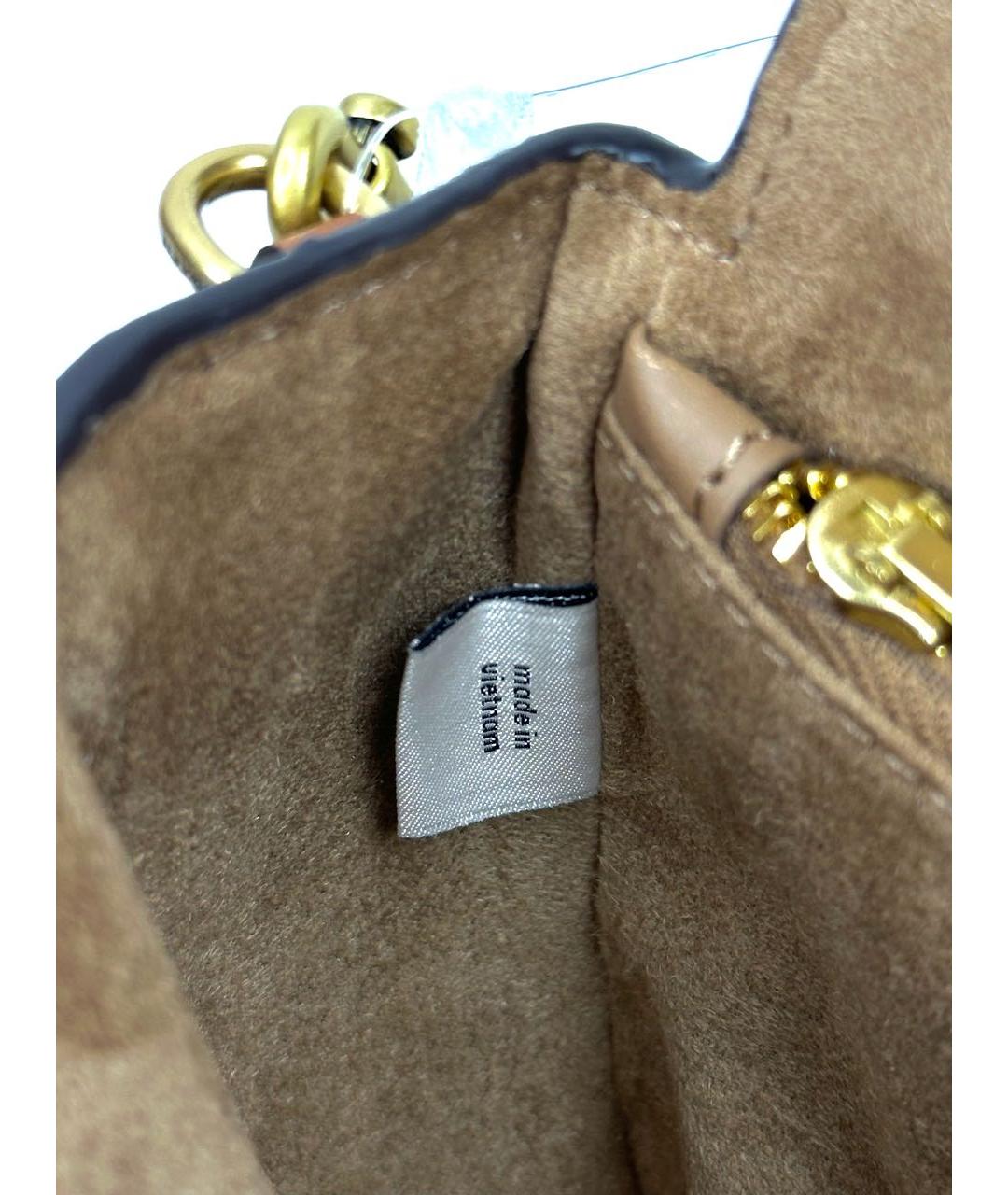 COACH Коричневая кожаная сумка через плечо, фото 8