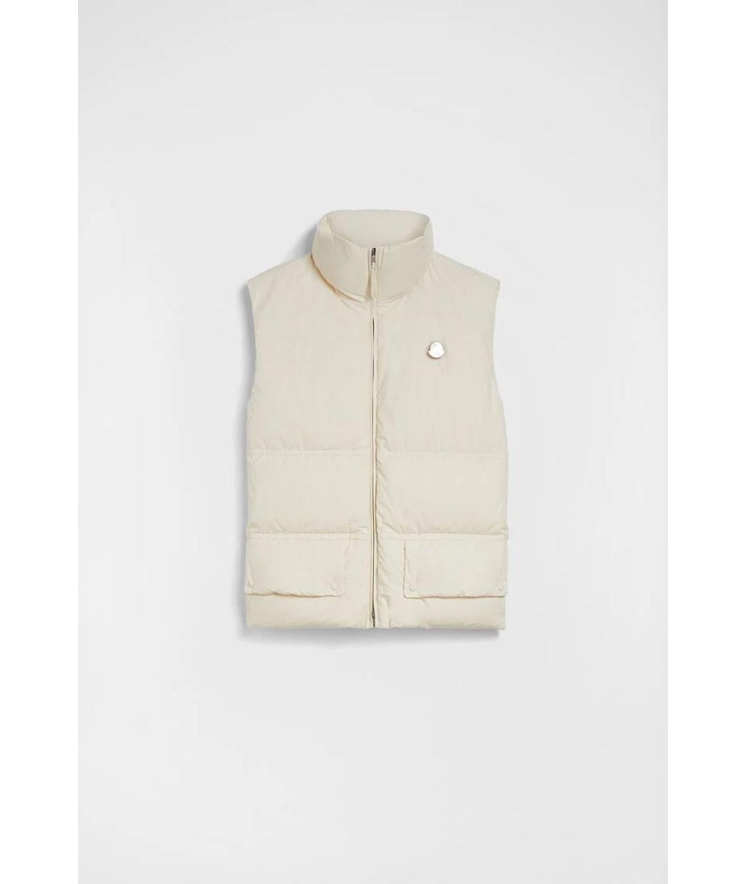 JIL SANDER Бежевый хлопковый жилет, фото 5