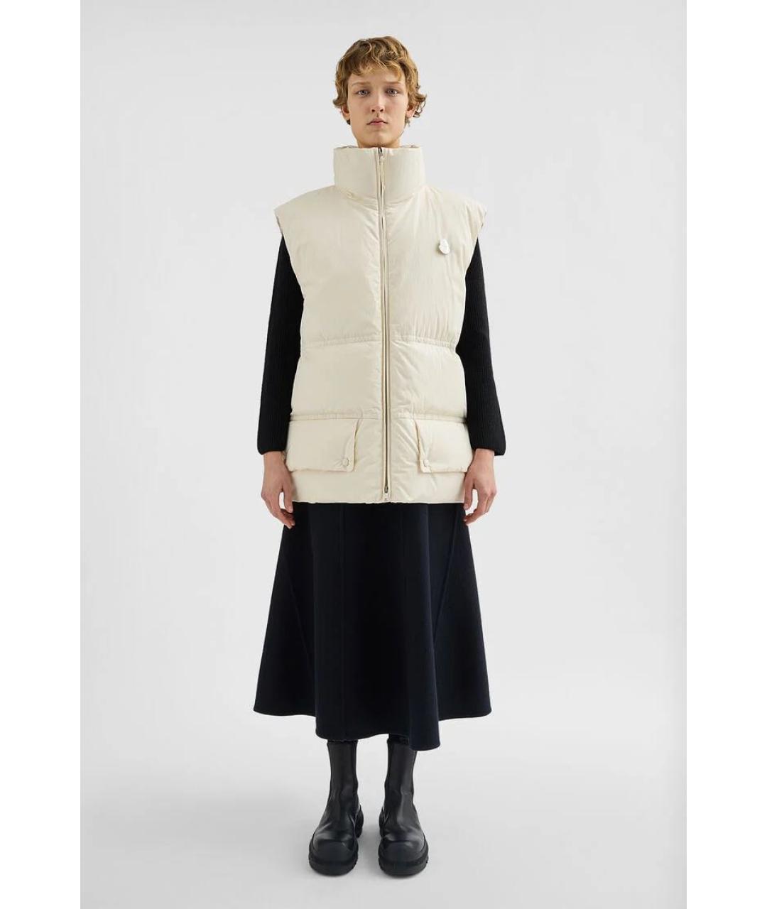 JIL SANDER Бежевый хлопковый жилет, фото 3