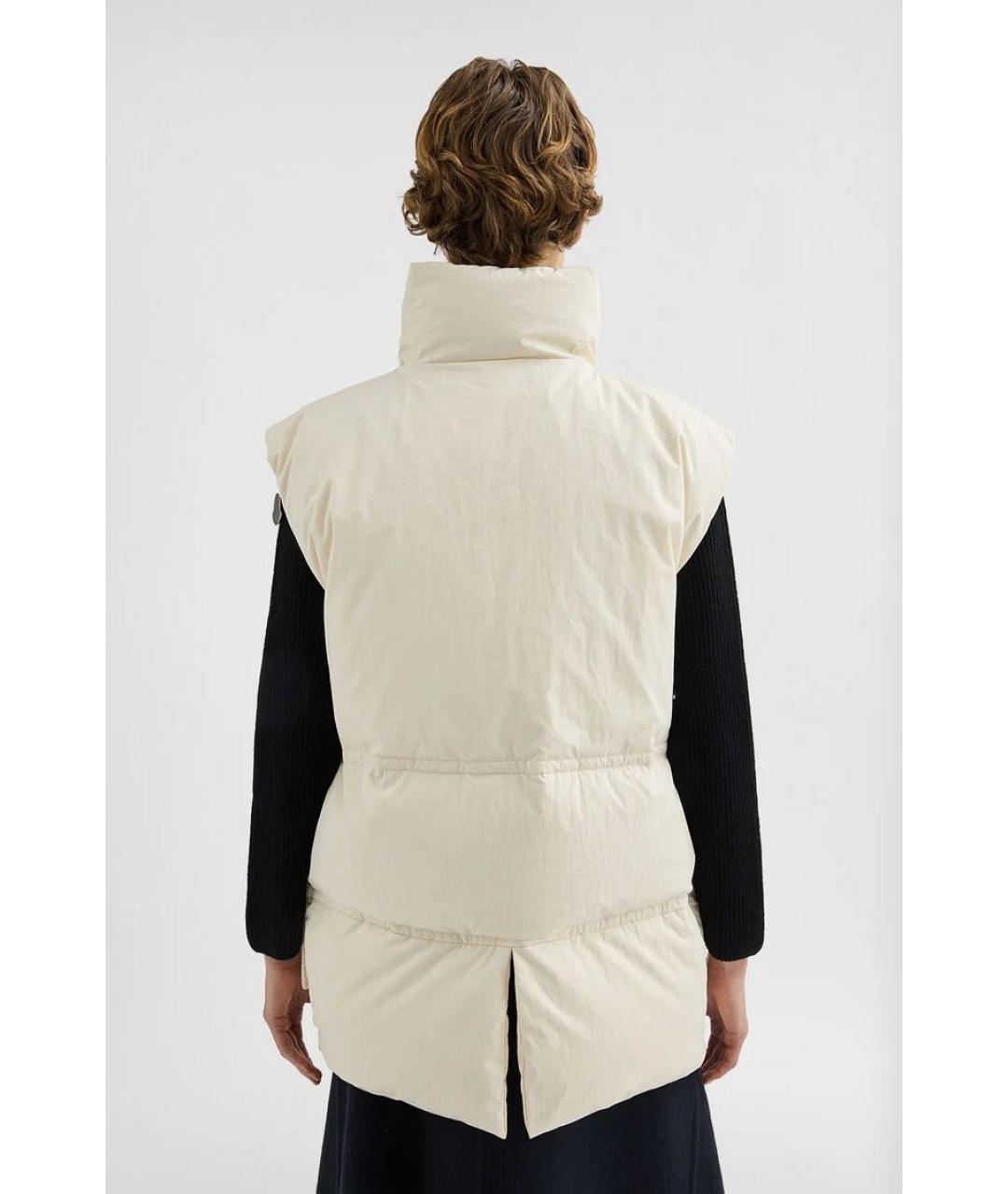 JIL SANDER Бежевый хлопковый жилет, фото 4