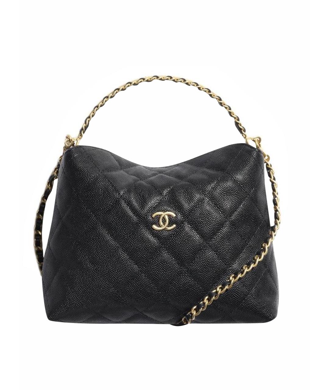 CHANEL Черная кожаная сумка через плечо, фото 1