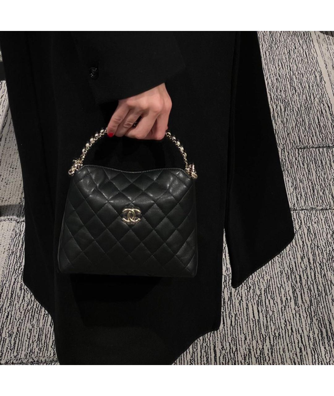 CHANEL Черная кожаная сумка через плечо, фото 3