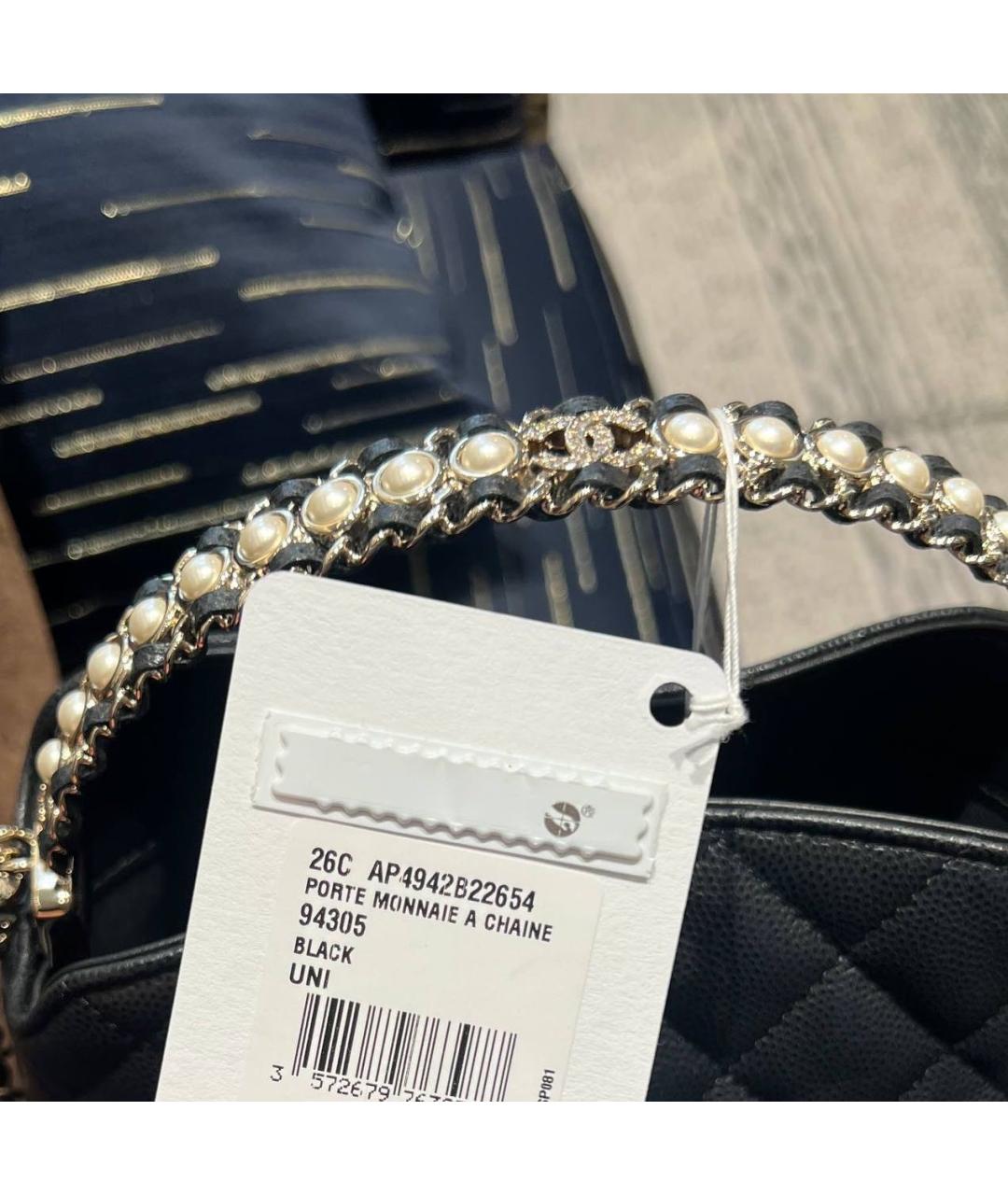 CHANEL Черная кожаная сумка через плечо, фото 6