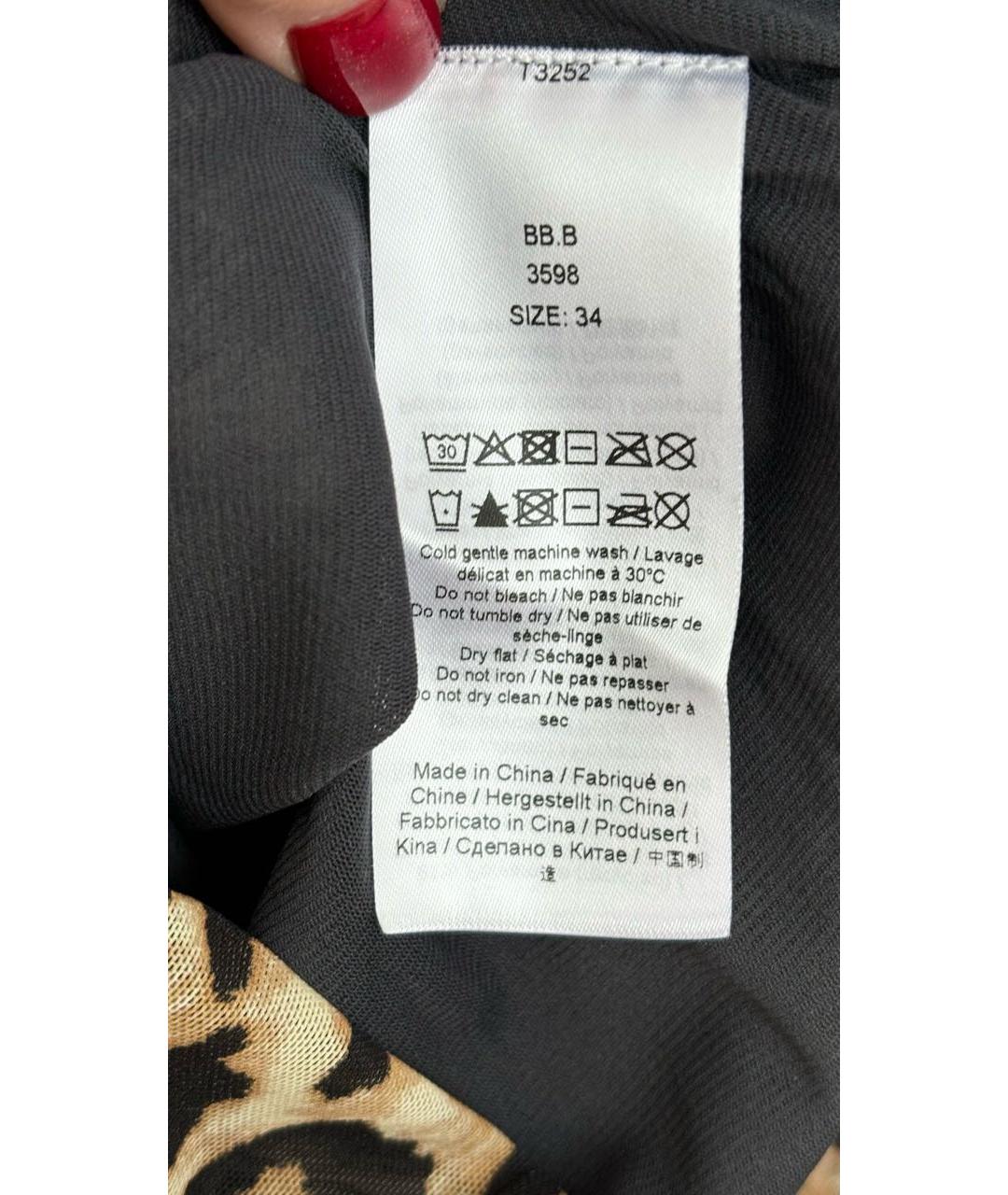 GANNI Коричневое полиамидовое коктейльное платье, фото 7