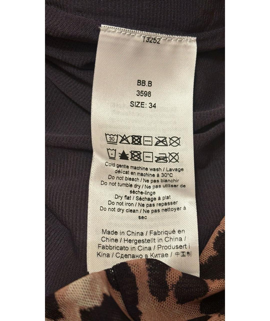 GANNI Коричневое полиамидовое коктейльное платье, фото 7