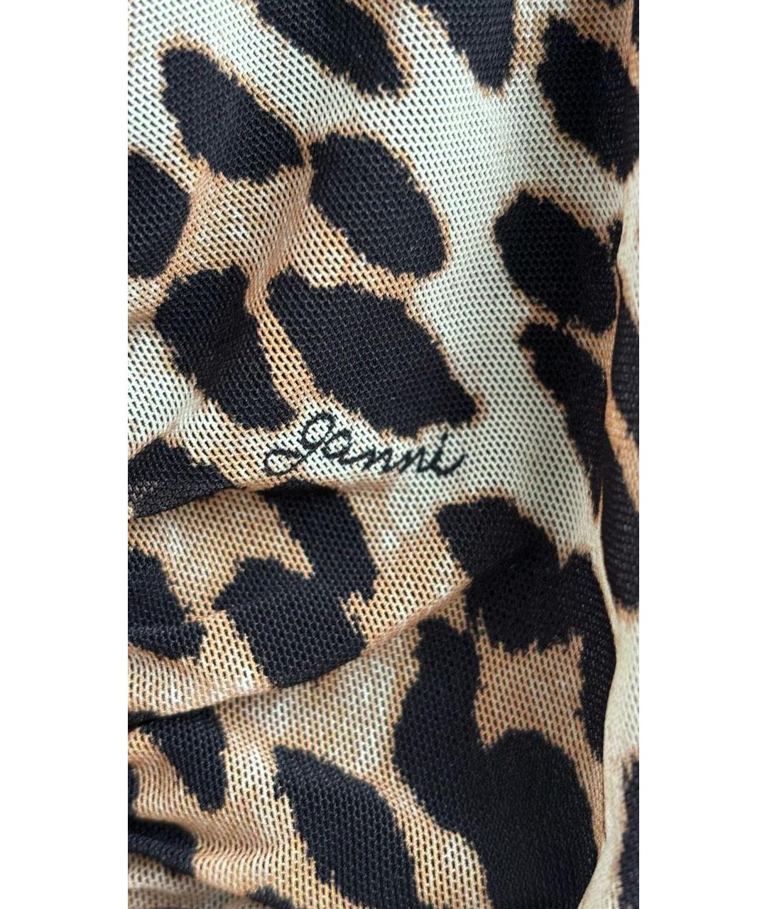 GANNI Коричневое полиамидовое коктейльное платье, фото 5