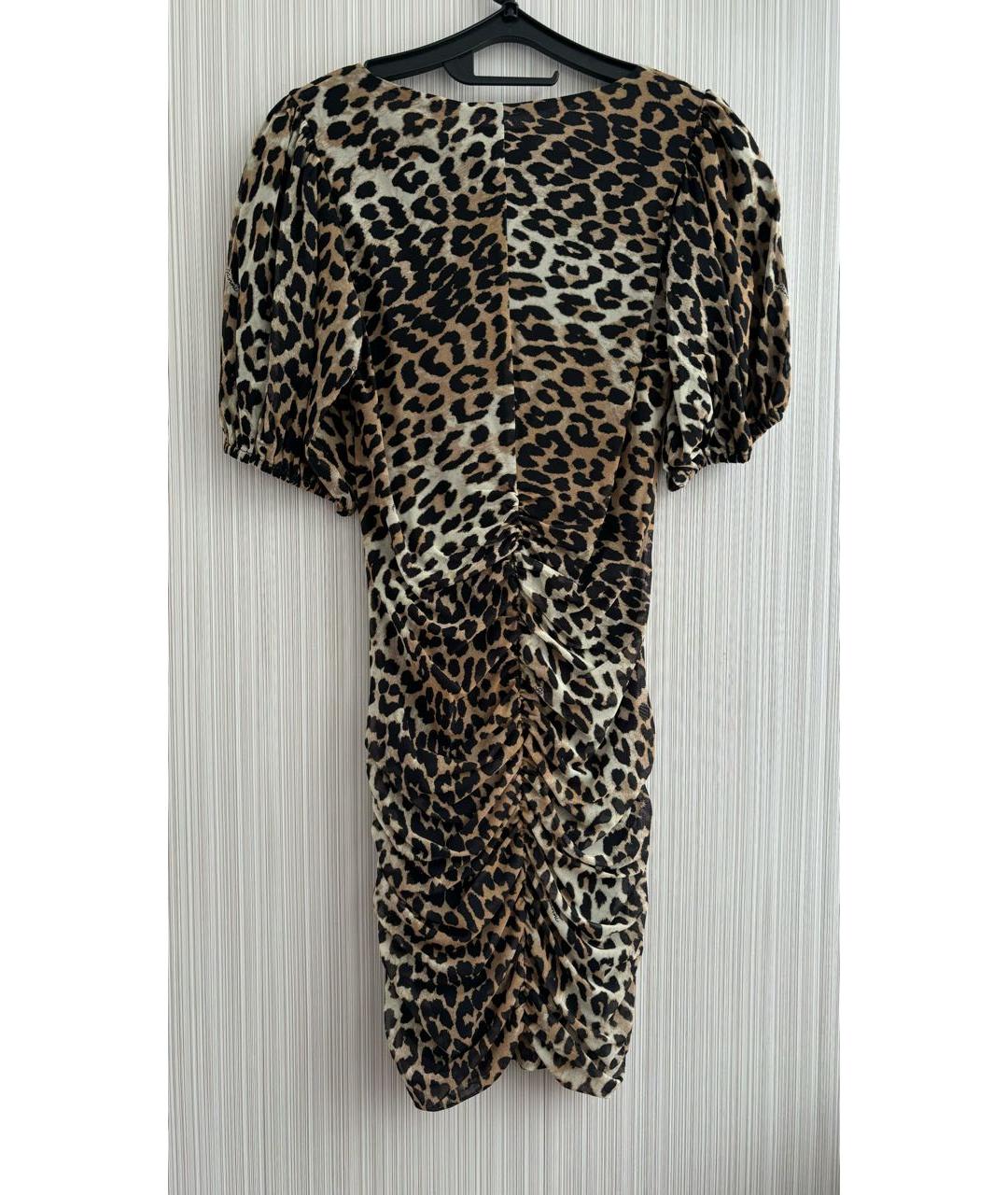 GANNI Коричневое полиамидовое коктейльное платье, фото 3