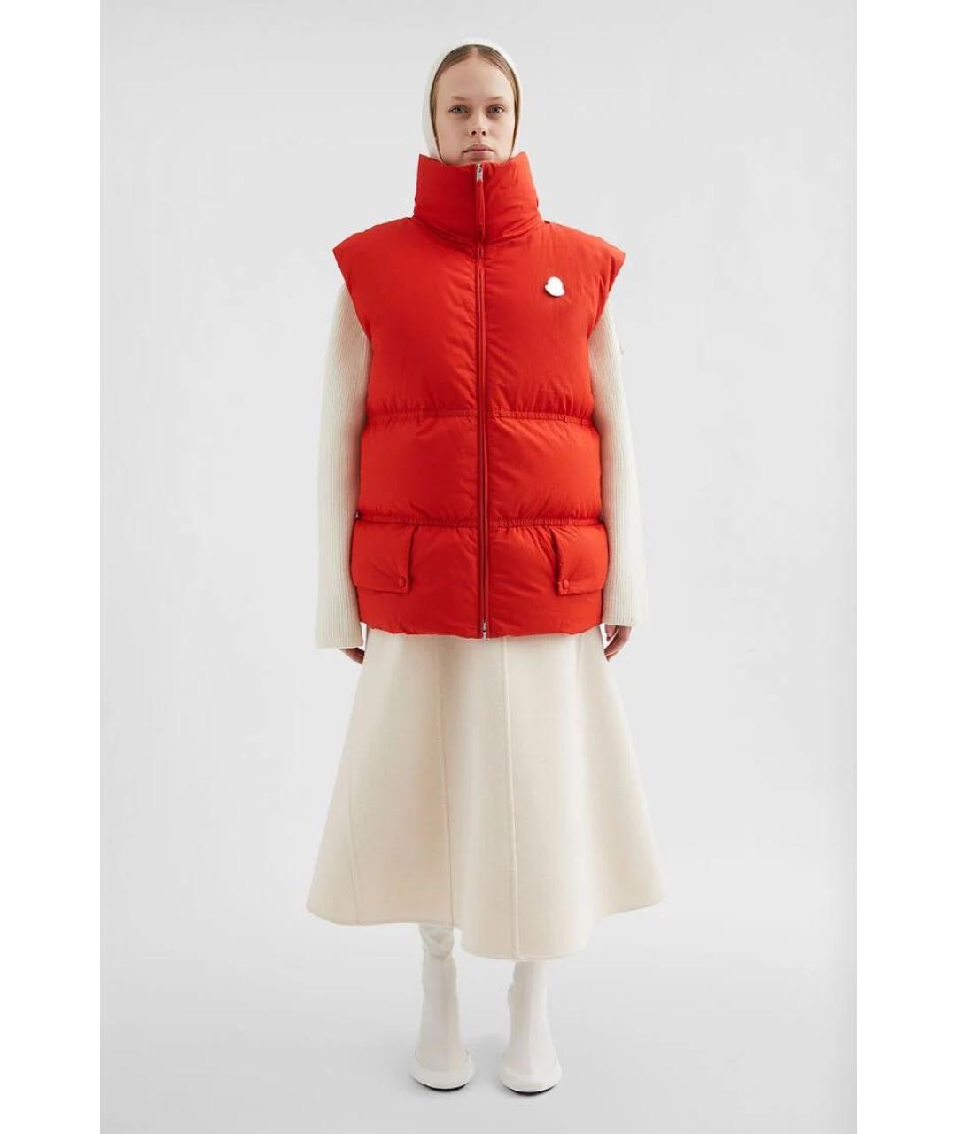 JIL SANDER Красный хлопковый жилет, фото 2