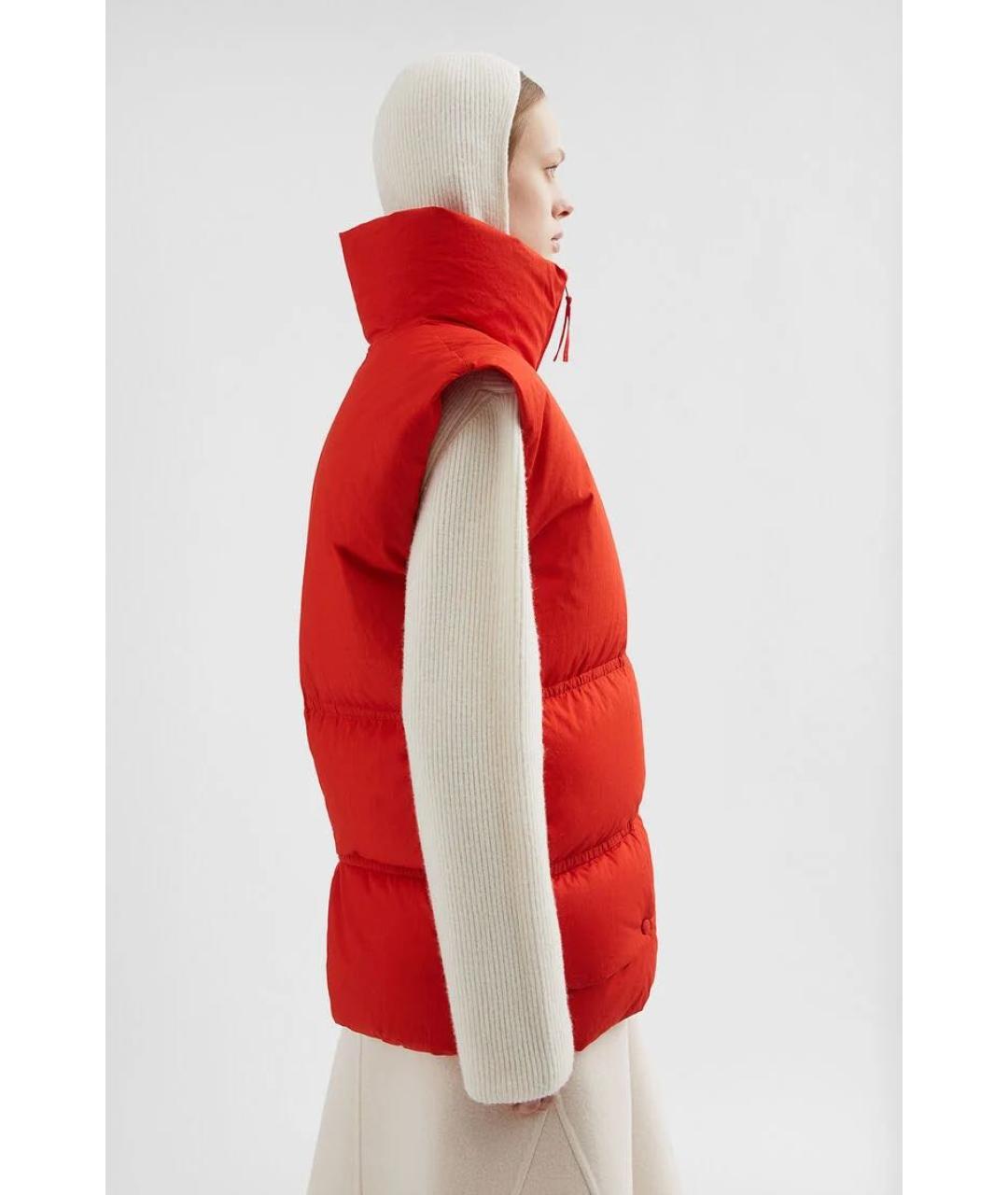 JIL SANDER Красный хлопковый жилет, фото 3