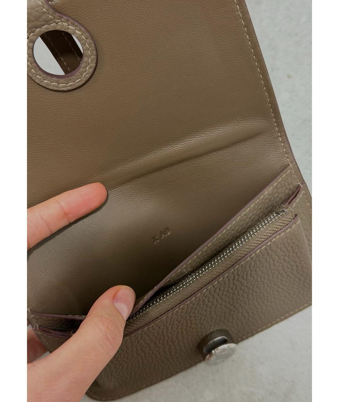 HERMES Коричневый кожаный кошелек, фото 5