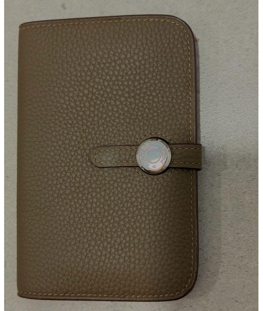 HERMES Коричневый кожаный кошелек, фото 6