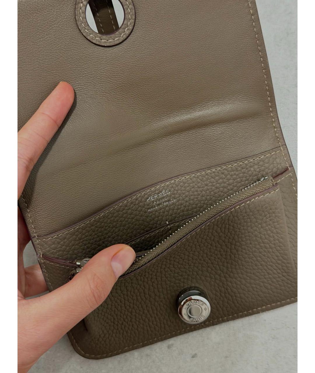 HERMES Коричневый кожаный кошелек, фото 4