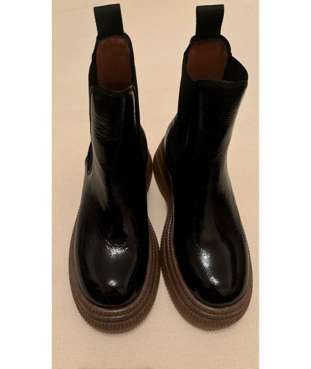 GANNI Черные полусапоги из лакированной кожи, фото 3