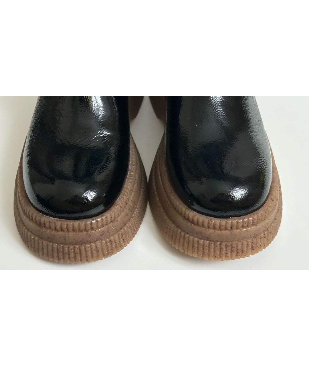 GANNI Черные полусапоги из лакированной кожи, фото 7