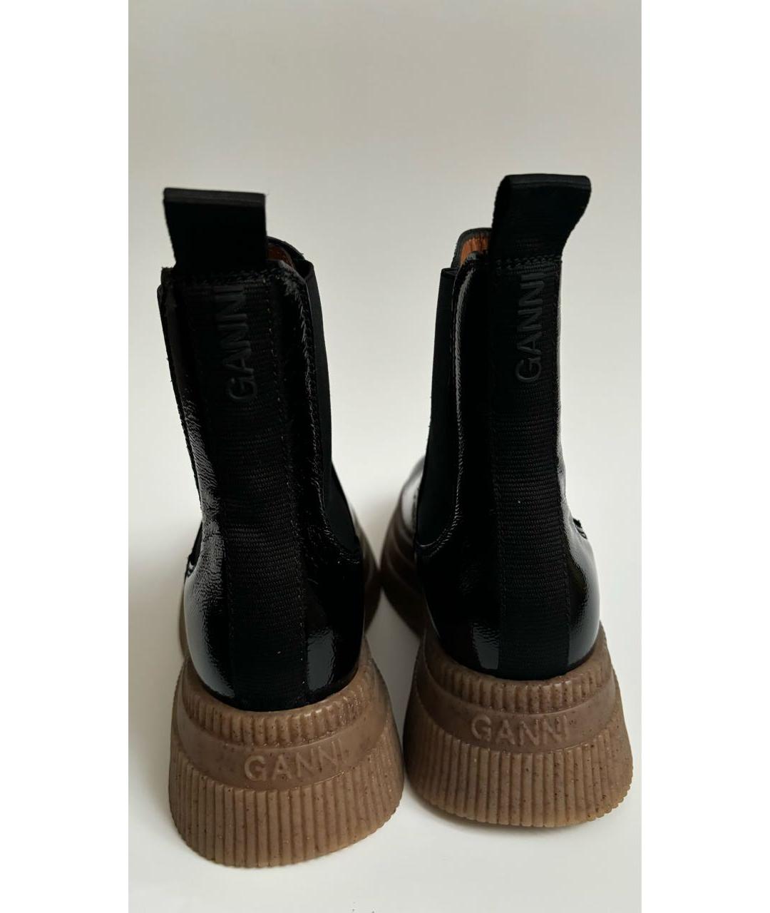 GANNI Черные полусапоги из лакированной кожи, фото 3