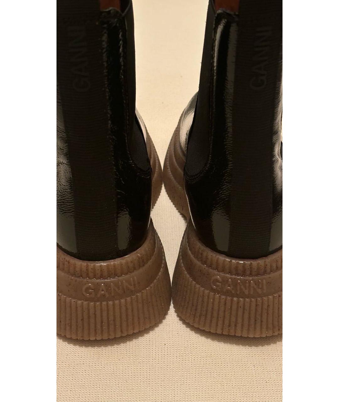 GANNI Черные полусапоги из лакированной кожи, фото 4