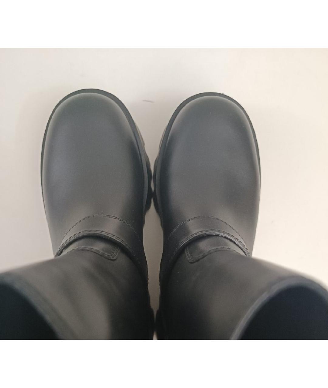 PRADA Черные кожаные полусапоги, фото 3