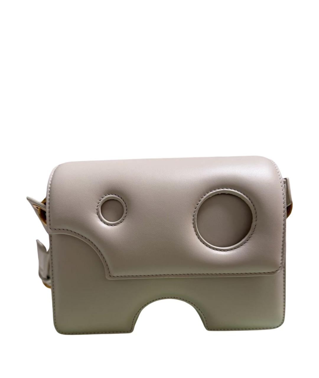 OFF-WHITE Белая кожаная сумка через плечо, фото 1