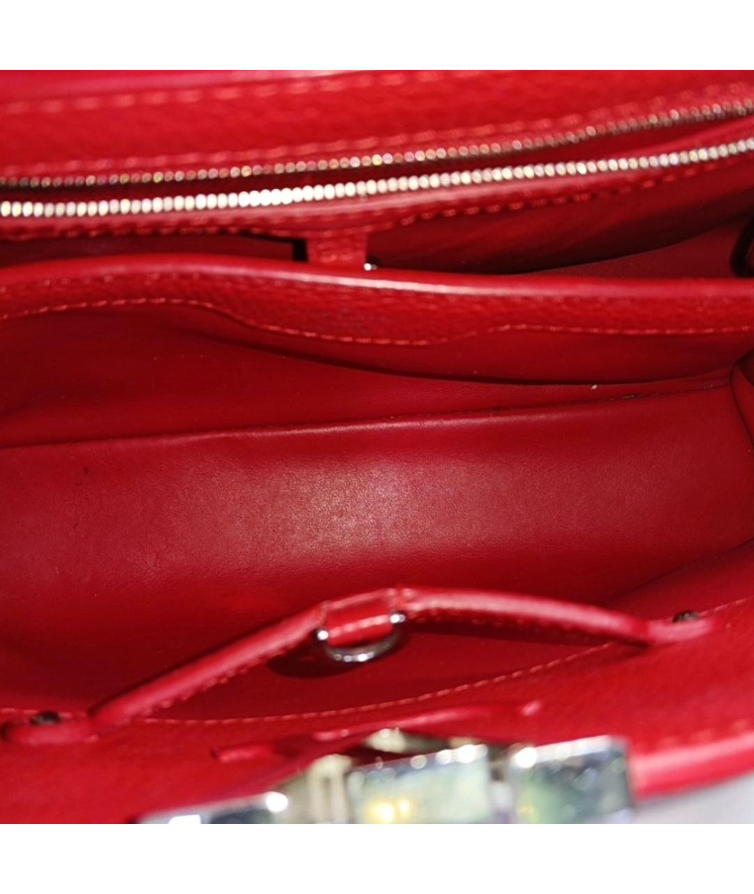 LOUIS VUITTON Красная кожаная сумка через плечо, фото 3