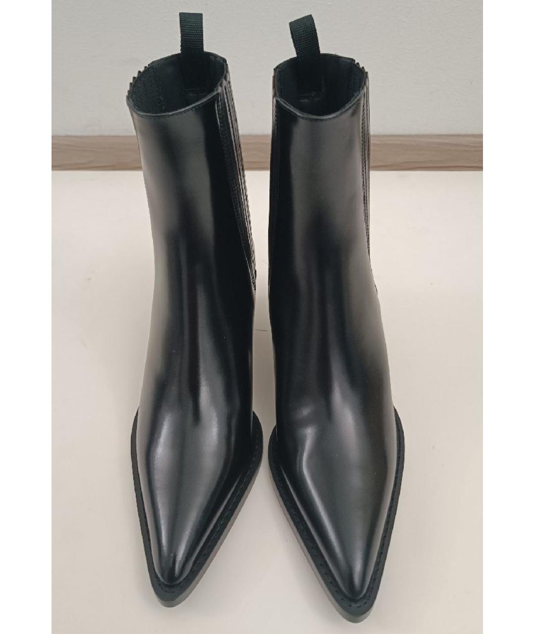 CHRISTIAN DIOR Черные кожаные полусапоги, фото 2