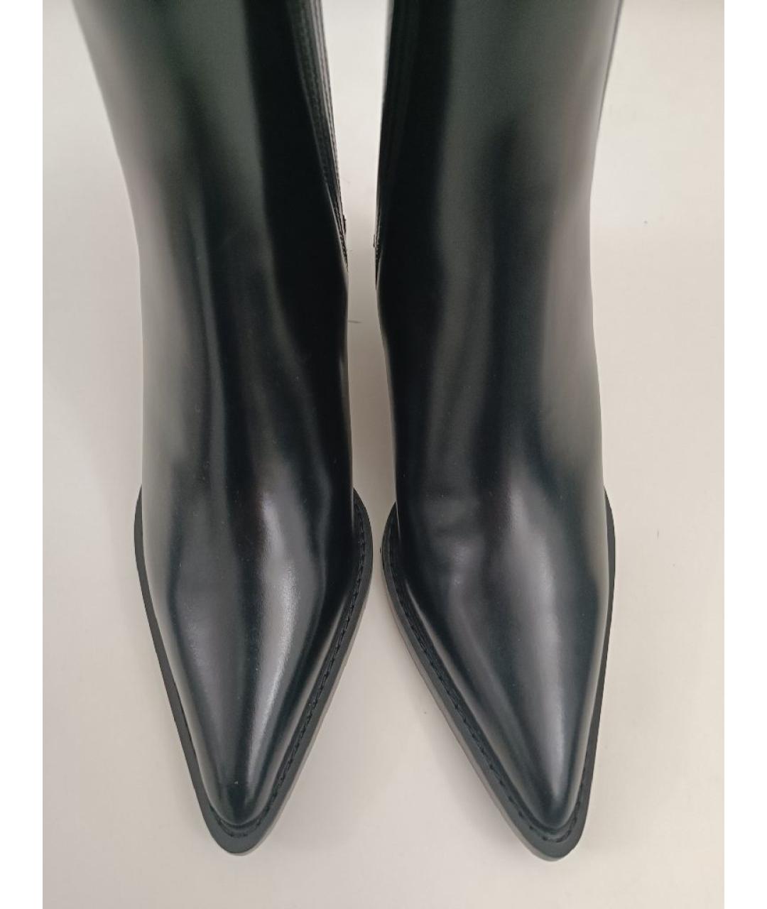 CHRISTIAN DIOR Черные кожаные полусапоги, фото 3