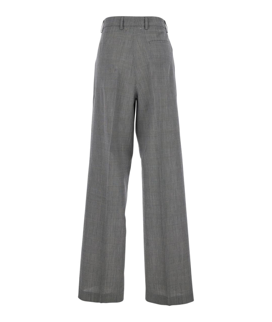 GOLDEN GOOSE DELUXE BRAND Серые шерстяные прямые брюки, фото 2