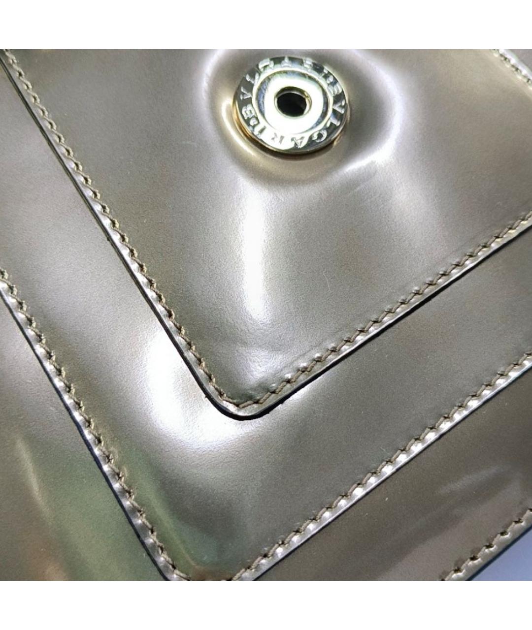 BVLGARI Золотая кожаная сумка через плечо, фото 6