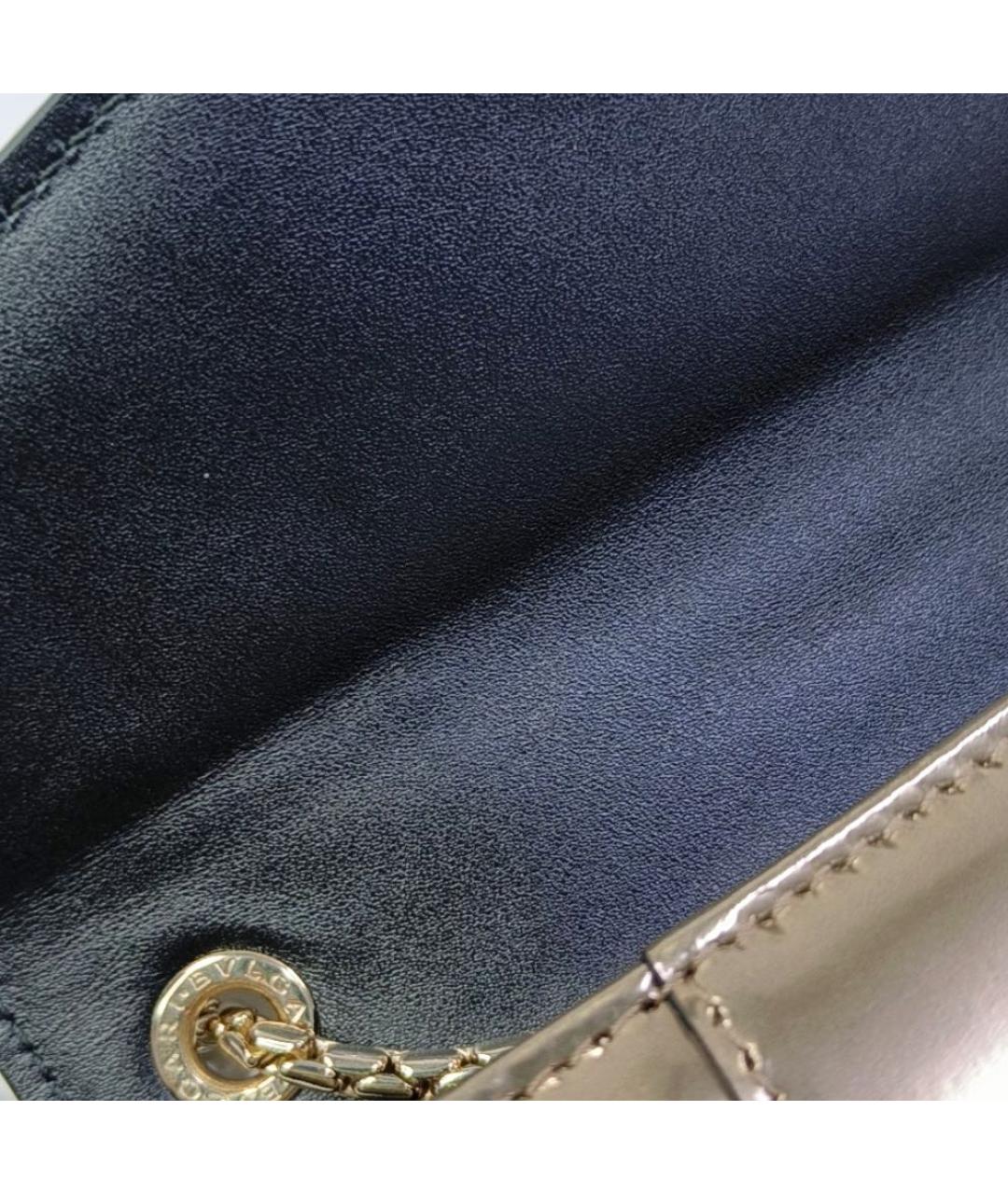 BVLGARI Золотая кожаная сумка через плечо, фото 5