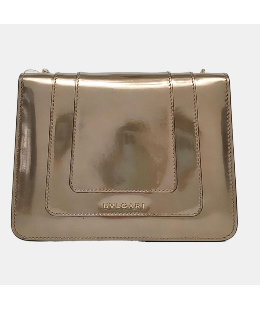 BVLGARI Золотая кожаная сумка через плечо, фото 2