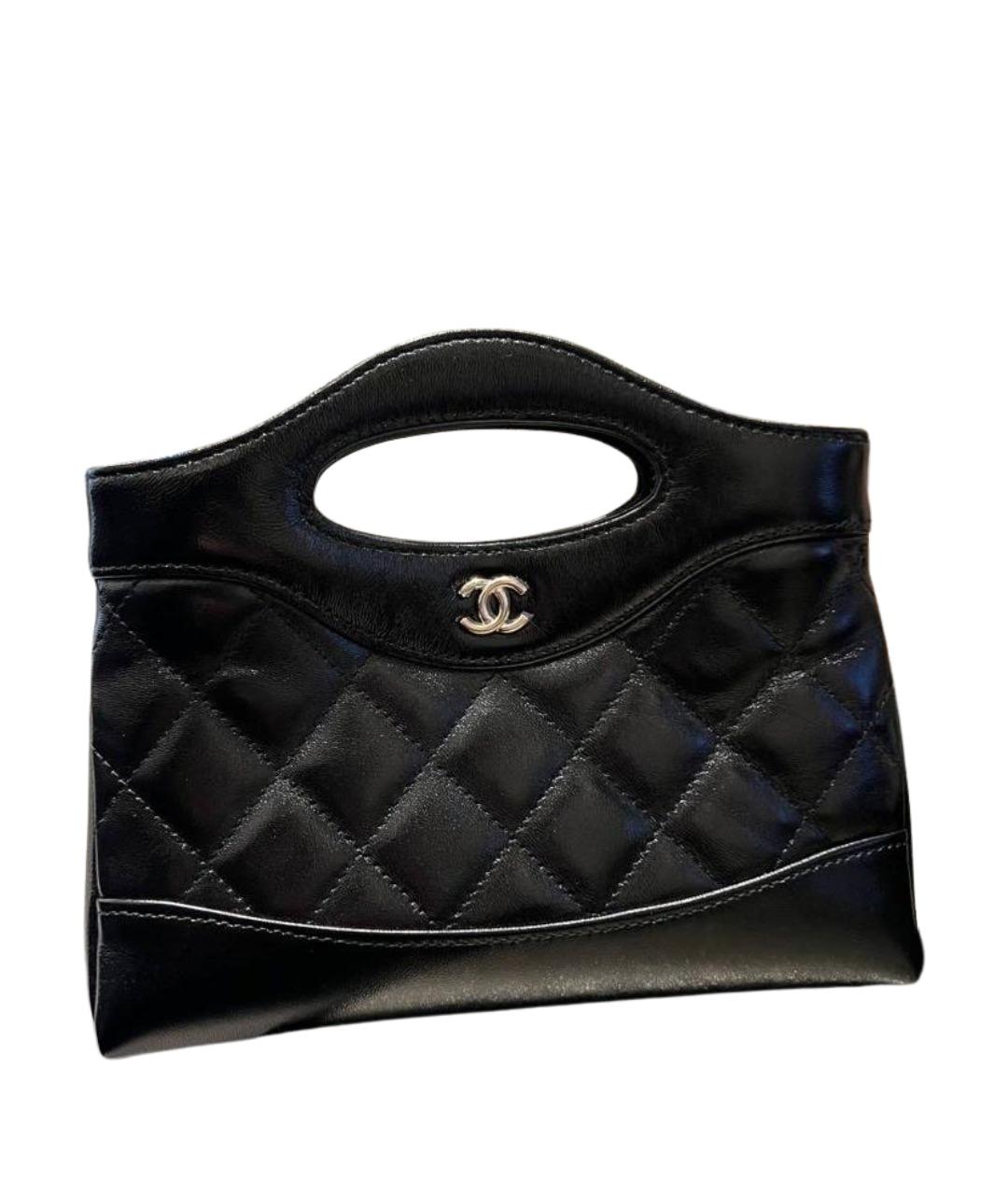 CHANEL Черная кожаная сумка с короткими ручками, фото 1