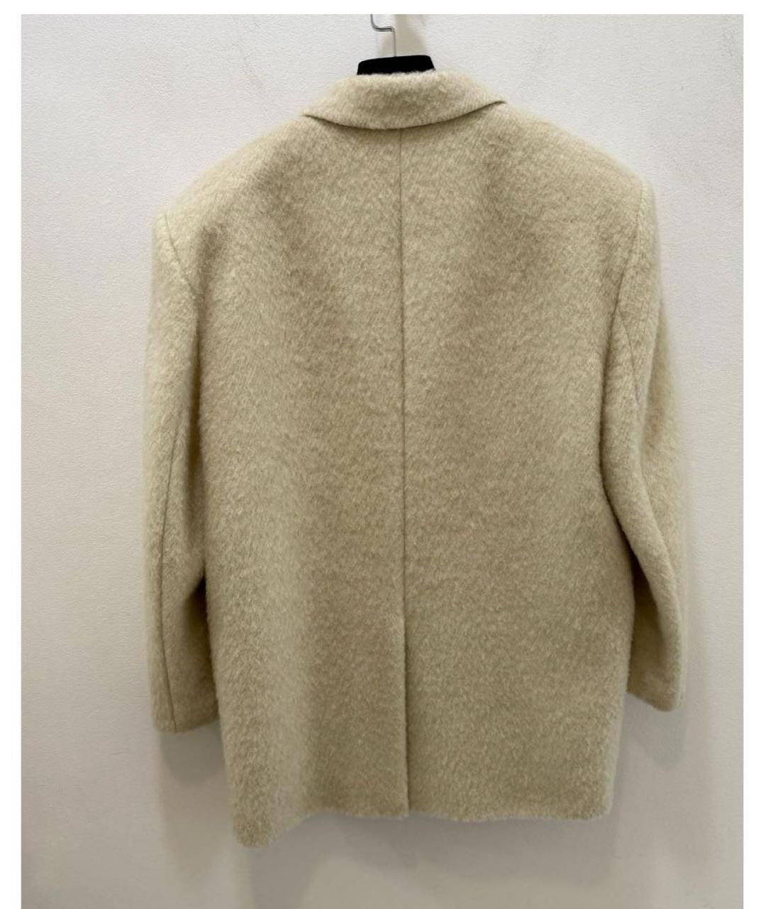 THE ANDAMANE Бежевое шерстяное пальто, фото 4
