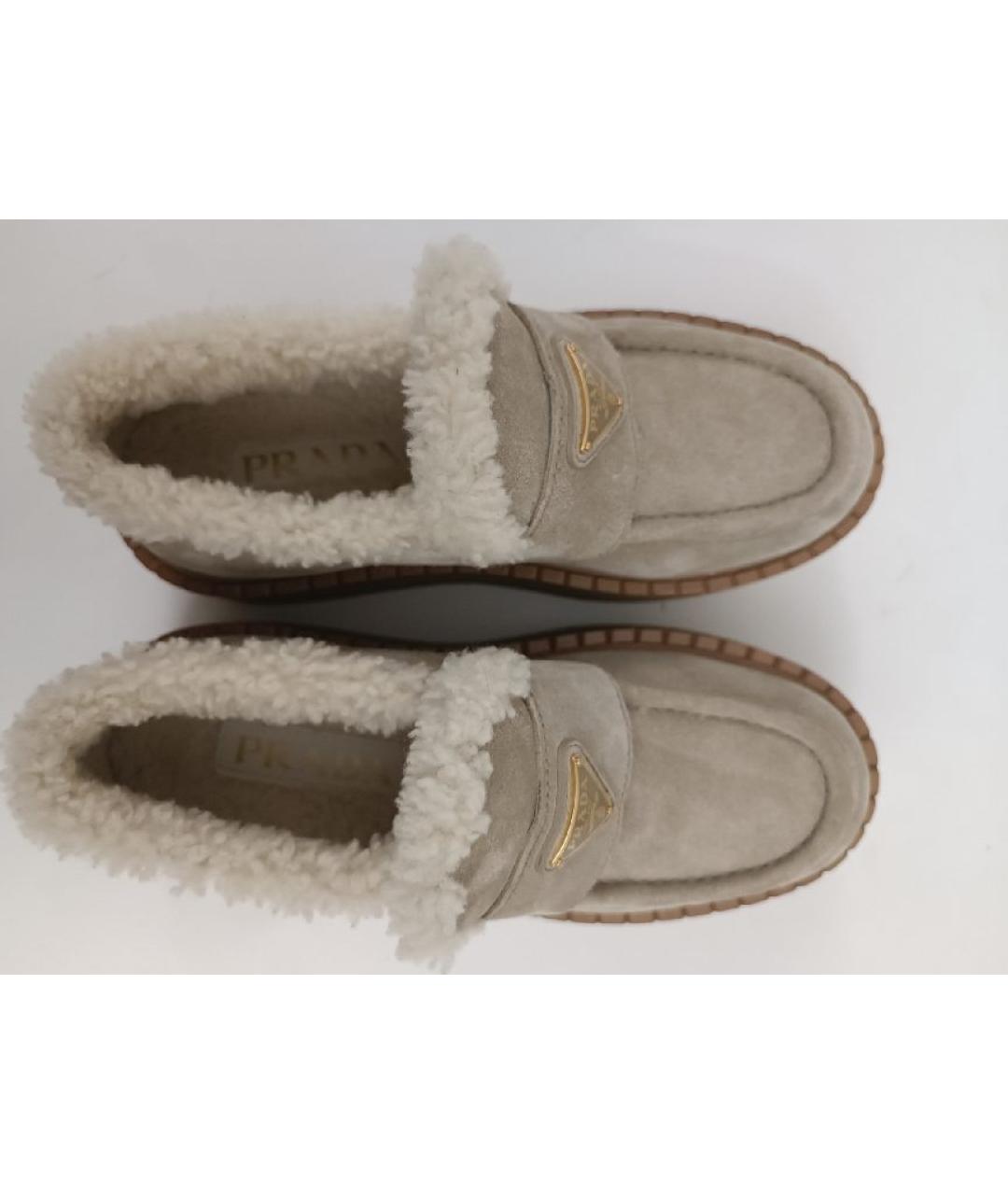 PRADA Бежевые замшевые ботинки, фото 3