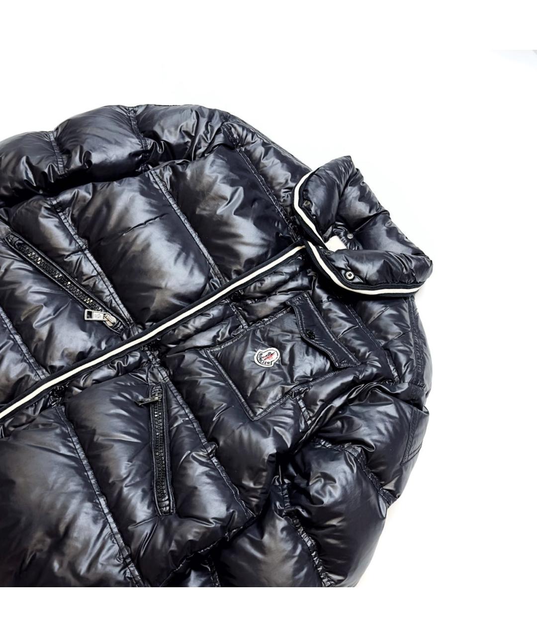 MONCLER Черный полиамидовый пуховик, фото 3