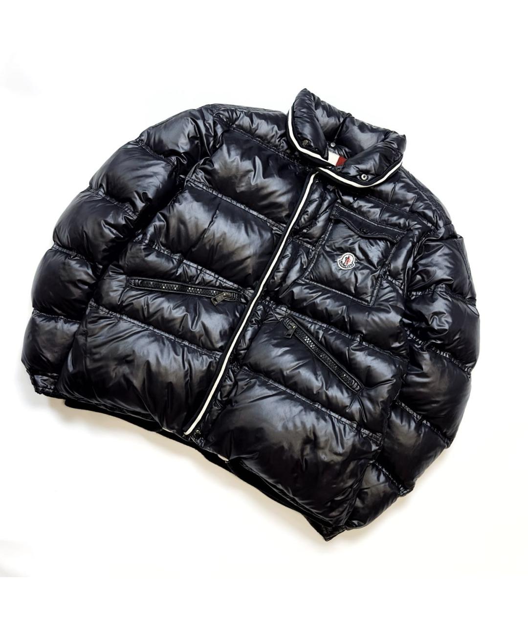 MONCLER Черный полиамидовый пуховик, фото 4