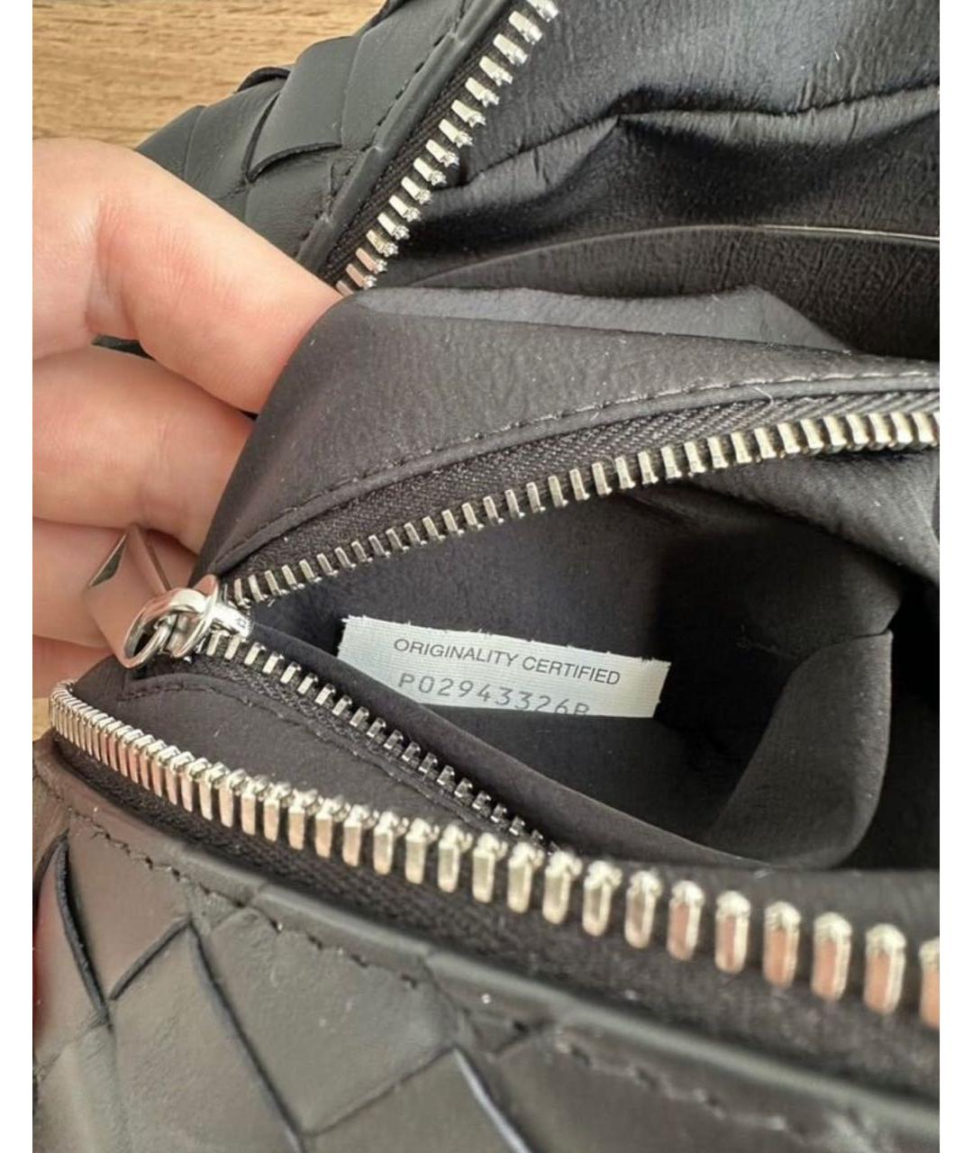 BOTTEGA VENETA Черная кожаная барсетка, фото 6